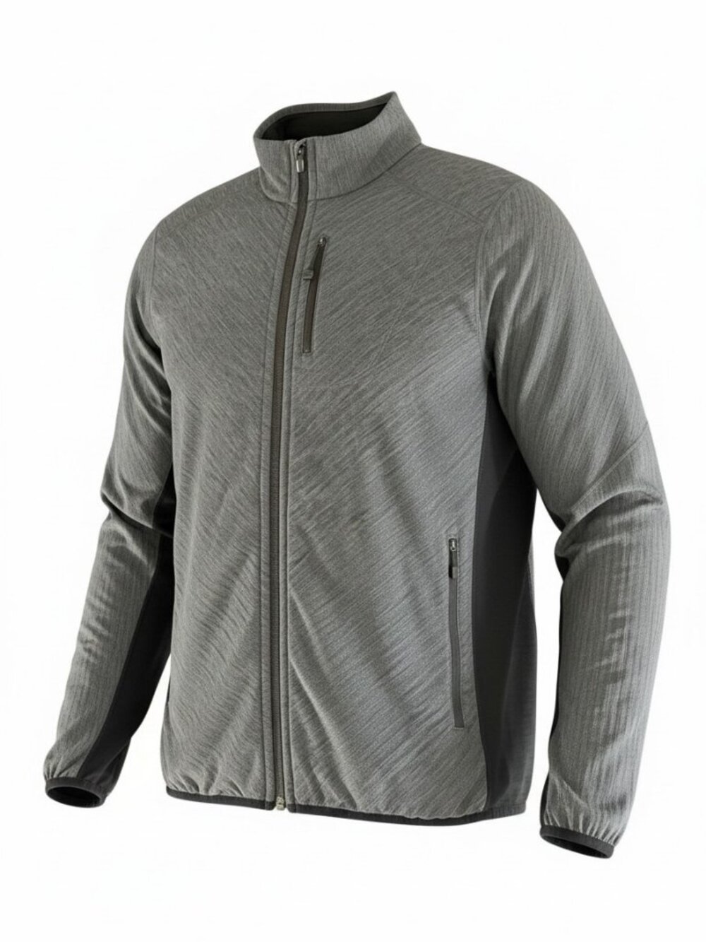 ICEBREAKER Grey Merino Descender Full Zip Sweater Lightweight Jacket Flawed xl
